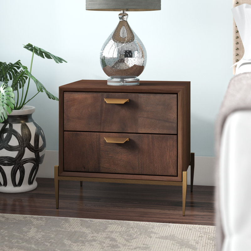 Mercury Row® Gerrity Solid + Manufactured Wood Nightstand & Reviews